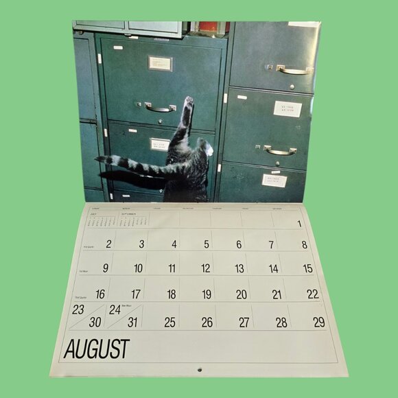Vintage 1987 (Same as 2026!) Woogie is a Cat Wall Calendar 13" x 10" - Picture 3 of 4